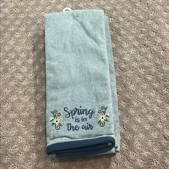 Embroidered Blue Kitchen Towel - Picture 2 of 4